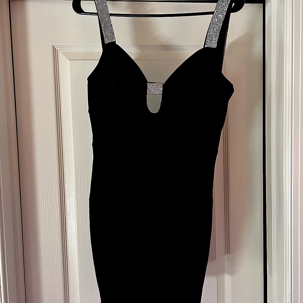 Windsor Black Dress with Diamond accents